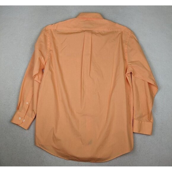 PEEBLES - MEN'S ORANGE LONG SLEEVE BUTTON-UP DRESS SHIRT - M 15-15.5 X 32/33 - Picture 6 of 7